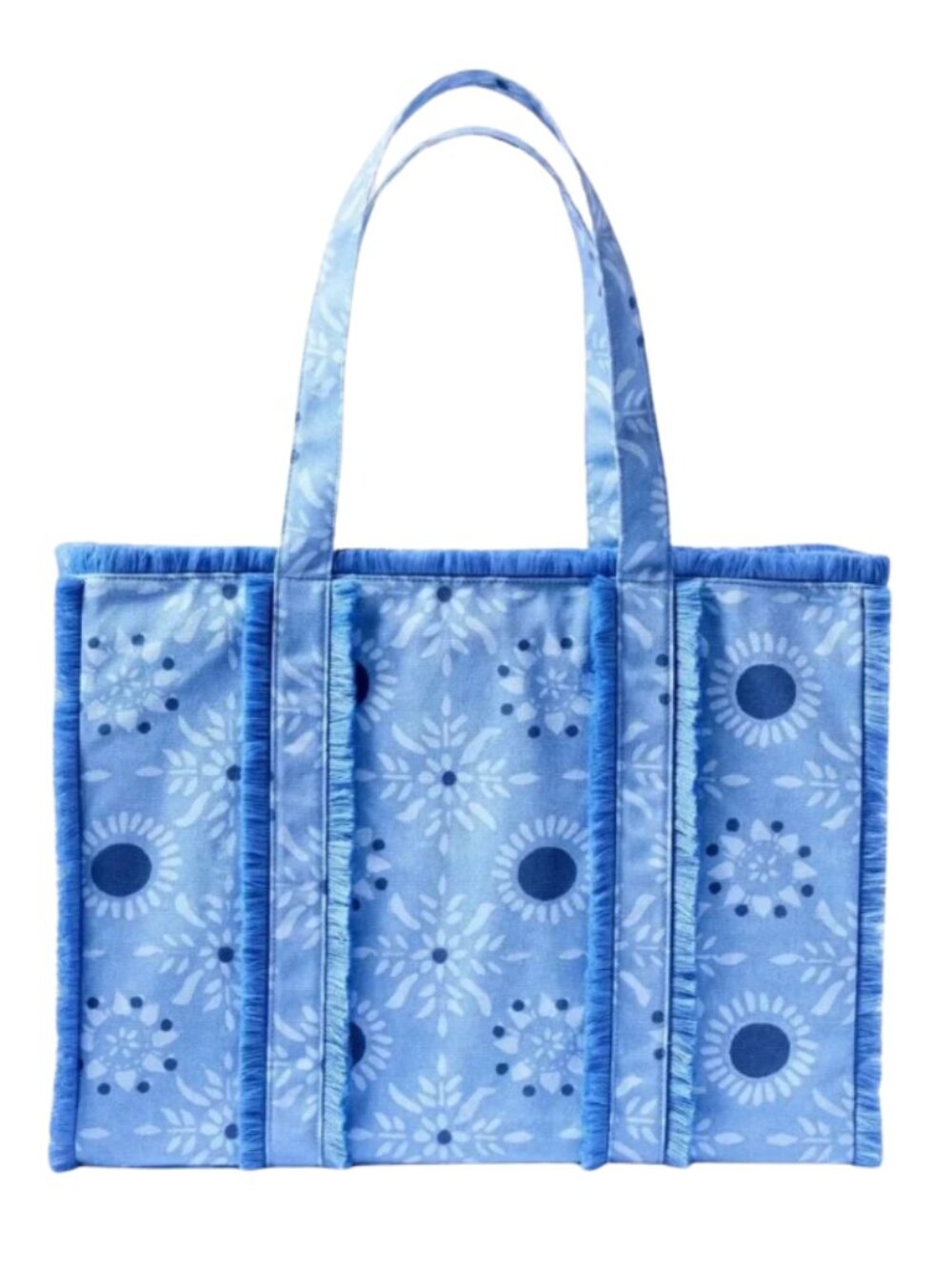 Roller Rabbit x Target Star Medallion Fringe Canvas Tote Bag Blue